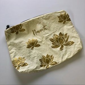 Aloha Collection Mid Pouch- Namaste and Gold Lotus flower design